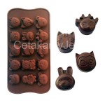 Cetakan Silikon Coklat Puding Animal 15 cavity