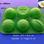 Cetakan Silikon Puding Kue Bola 6 cavity