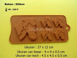 Cetakan Silikon Coklat Puding Horse