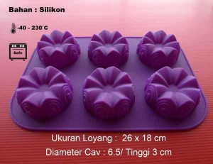 Cetakan Silikon Kue Puding Medium Chatedral 6 cavity