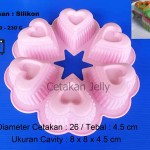 Cetakan Silikon Puding Kue Medium Love 6 cavity