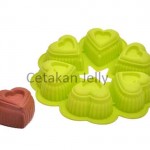 Cetakan Silikon Puding Kue Medium Love 6 cavity