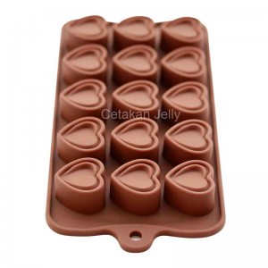 CJ Cetakan Silikon Coklat Puding Walls Heart