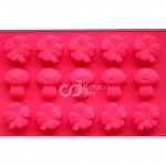 CJ Cetakan Silikon Kue Puding Mushroom Mix 15 cav