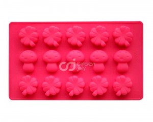 CJ Cetakan Silikon Kue Puding Mushroom Mix 15 cav