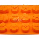 CJ Cetakan Silikon Coklat Puding Owl 12 cavity