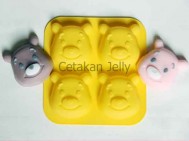 Cetakan Silikon Puding Kue Pooh 4 cavity