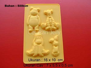 Cetakan Silikon Coklat Puding Pooh & Friends