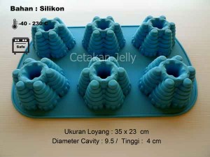 Cetakan Silikon Coklat Puding Medium Round Pyramid