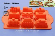 Cetakan Silikon Puding Kue Train 3D