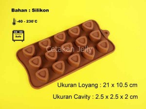 Cetakan Silikon Coklat Puding Triangle 15 cavity