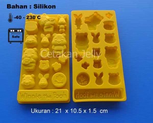 Cetakan Silikon Coklat Puding Winnie The Pooh