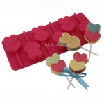 Cetakan Silikon Coklat Permen Lolipop Double Love