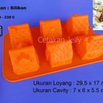 Cetakan Silikon Puding Kue Medium House 6 cav
