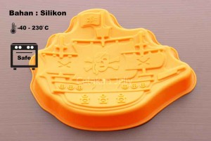 Cetakan Silikon Puding Kue Pirate Ship 2D