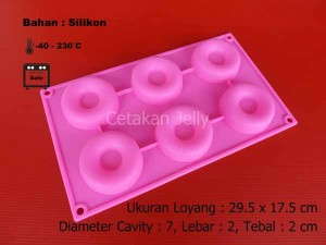 Cetakan Silikon Puding Kue Donat 6 cav