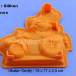 Cetakan Silikon Puding Kue Rabbit Driving a Car