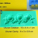 Cetakan Fondant Rose 3 cav