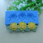 Cetakan Fondant Rose 3 cav