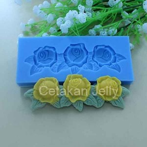 Cetakan Fondant Rose 3 cav