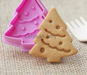 Cetakan Cookies Christmas Tree Plunger