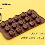 Cetakan Silikon Coklat Puding Double Heart 15 cav