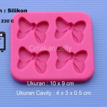 Cetakan Silikon Coklat Puding Ribon 4 cav