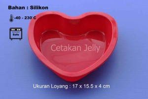 Cetakan Silikon Kue Puding Hati 17×15.5 cm (Heart Pan 17×15.5 cm)