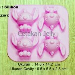 Cetakan Silikon Puding Kue Cute Stitch 4 cavity