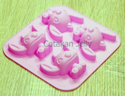 Cetakan Silikon Puding Kue Cute Stitch 4 cavity