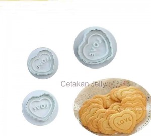 Cetakan Cookies Love Word Plunger