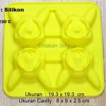 Cetakan Silikon Puding Kue Pikachu 4 cavity