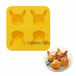Cetakan Silikon Puding Kue Pikachu 4 cavity