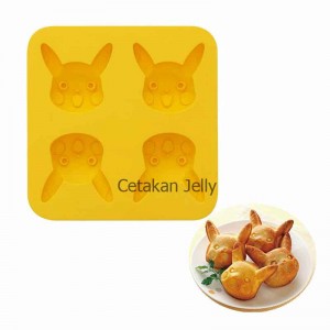 Cetakan Silikon Puding Kue Pikachu 4 cavity