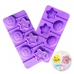 Cetakan Silikon Coklat Permen Lolipop Sun & Star