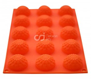 CJ Cetakan Silikon Coklat Puding Dahlia 15 cavity