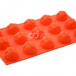 CJ Cetakan Silikon Coklat Puding Dahlia 15 cavity