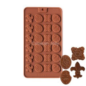 Cetakan Silikon Coklat Mini Fleur de lis Sheet