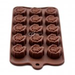 CJ Cetakan Silikon Coklat Puding Mini Rose 15 Cav II