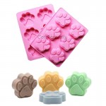 Cetakan Kue Puding Sabun Paws 6 cav Silikon