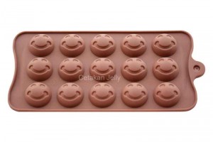 CJ Cetakan Silikon Coklat Puding Smile 15 cav