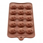 CJ Cetakan Silikon Coklat Puding Smile 15 cav