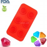 CJ Cetakan Es Coklat Puding Diamond 6 cav Silikon