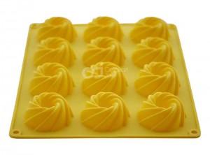 CJ Cetakan Puding Kue Bundt 12 cavity Silikon