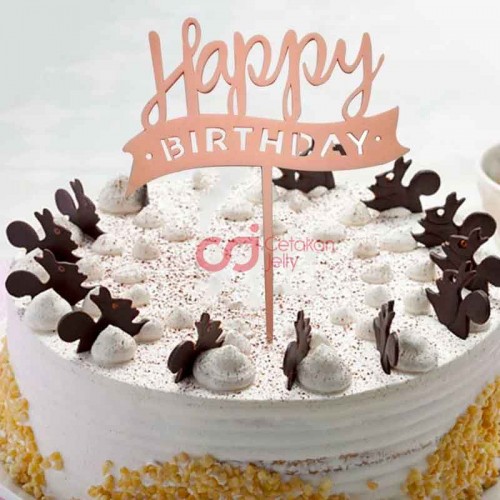 CJ Cake Topper Happy Birthday Ribbon