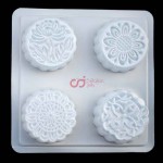 Cetakan Moon Cake Plastik Bulat Pattern IV