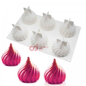CJ Cetakan Silikon Cake Kue Bolu Puding Spiral Shape 6 cav