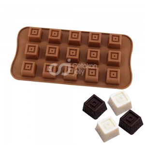 CJ Cetakan Coklat Puding Jelly Permen Craft Mini Double Square 15 Cav