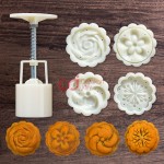 CJ Cetakan Moon Cake Bulat 50 gr 4 Set