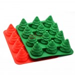CJ Cetakan Cake Puding Christmas Tree 3D 12 Cav Silikon